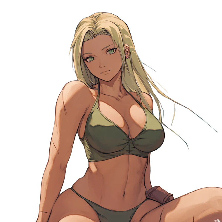 Lady Tsunade Beach Day V2 Vinyl Car Decal Sticker – Waterproof & UV-Resistant 8"