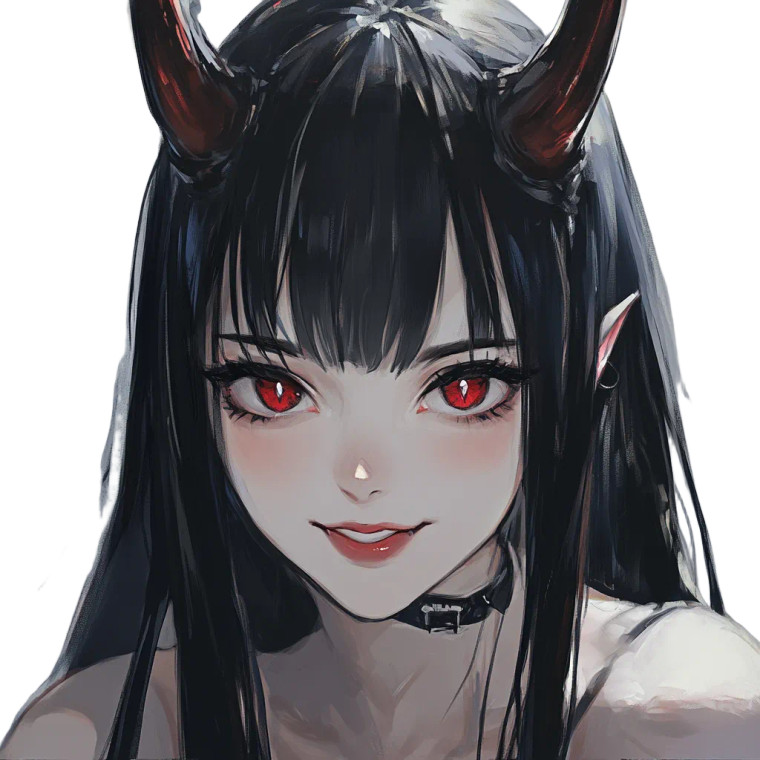 Anime Horned Girl Vinyl Car Decal Sticker – Waterproof & UV-Resistant 8"