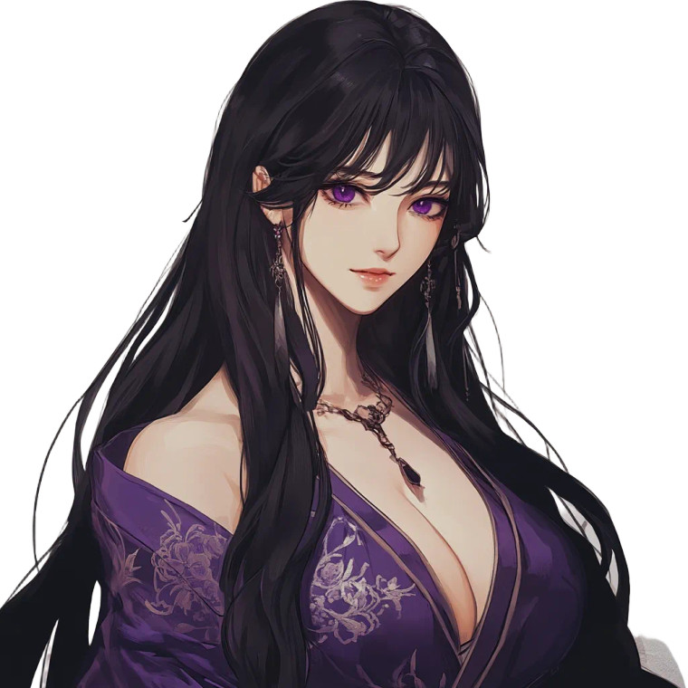 Purple Anime Woman Vinyl Car Decal Sticker – Waterproof & UV-Resistant 8"