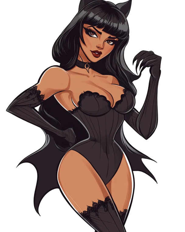 Vampire Glam Pose V2 Vinyl Car Decal Sticker – Waterproof & UV-Resistant 8"