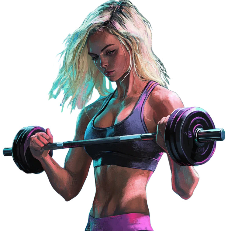 Gym Blonde Illustration Vinyl Car Decal Sticker – Waterproof & UV-Resistant 8"