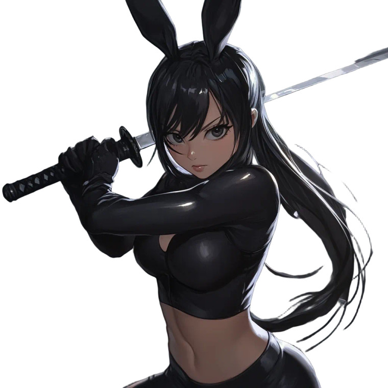 Anime Bunny Warrior V2 Vinyl Car Decal Sticker – Waterproof & UV-Resistant 8"