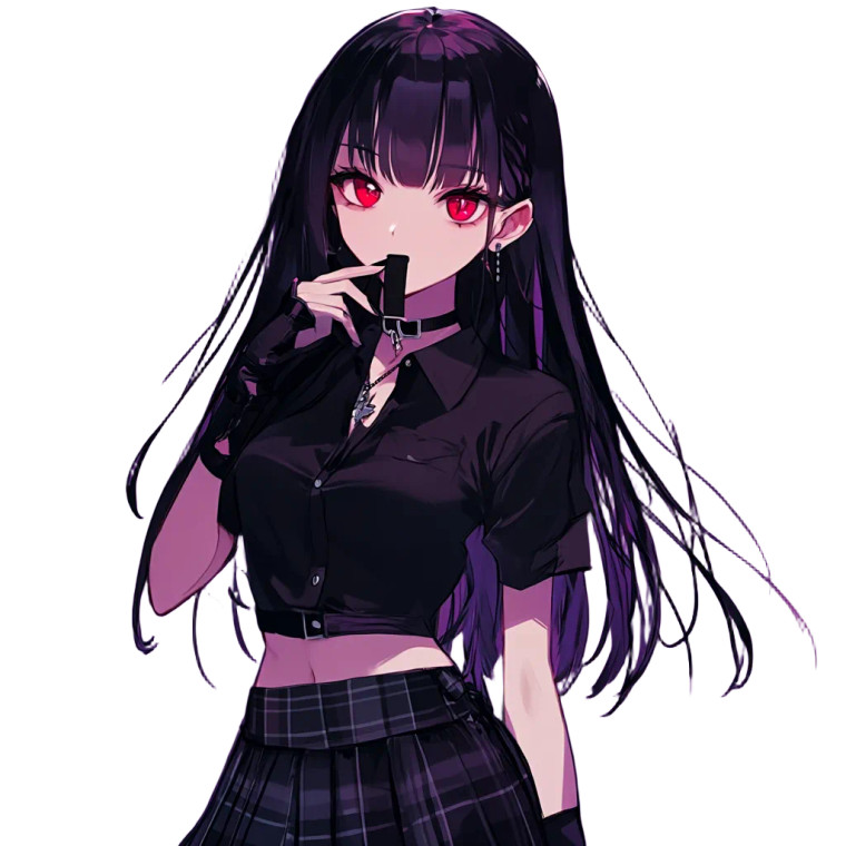 Gothic School Girl Vinyl Car Decal Sticker – Waterproof & UV-Resistant 8"