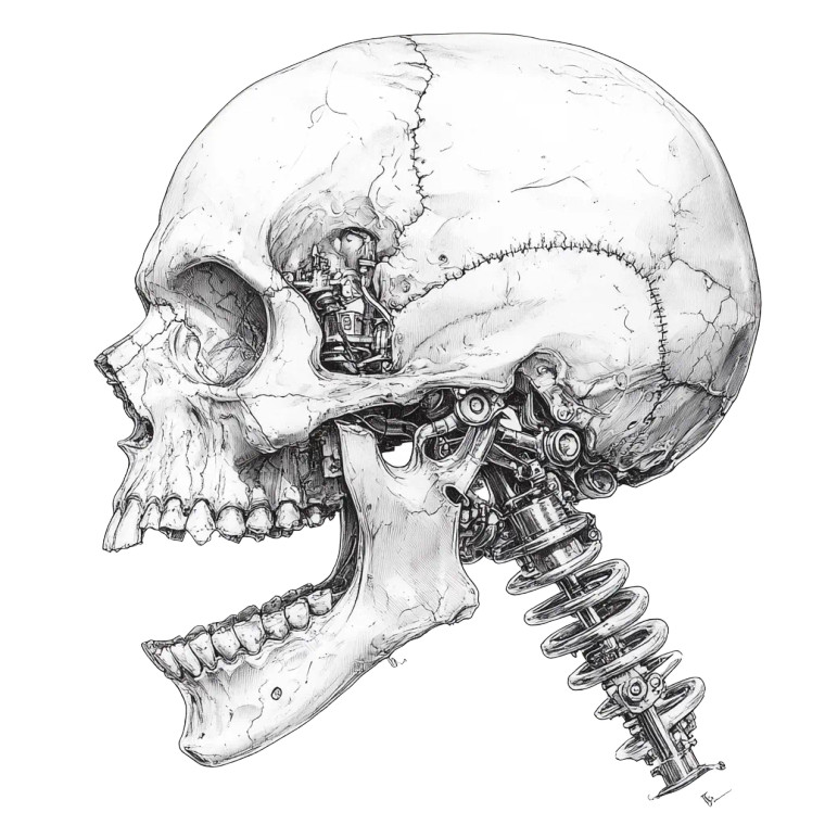 Engine Skull Vinyl Car Decal Sticker – Waterproof & UV-Resistant 8"