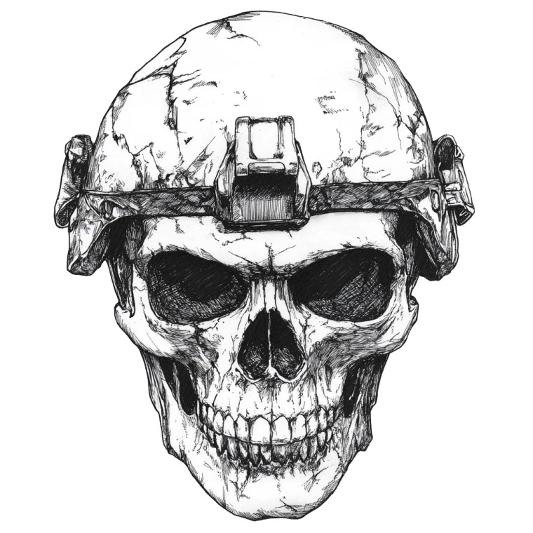Military Skull Print Vinyl Car Decal Sticker – Waterproof & UV-Resistant 8"