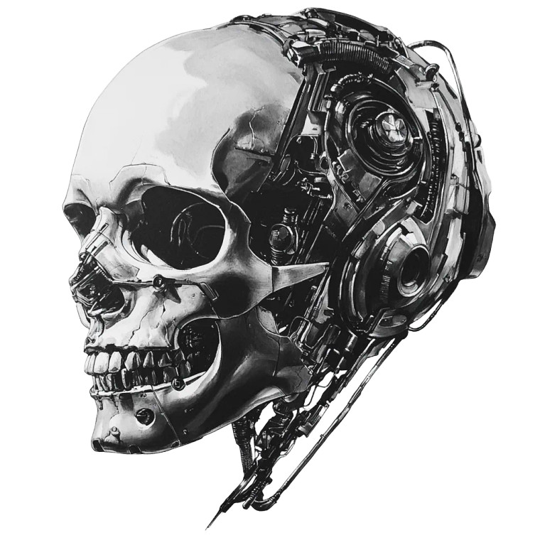 Retro Futurism Skull V2 Vinyl Car Decal Sticker – Waterproof & UV-Resistant 8"