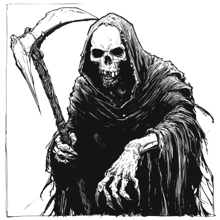 Grim Reaper Vinyl Car Decal Sticker – Waterproof & UV-Resistant 8"