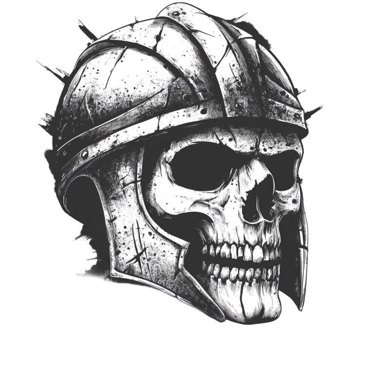 Warrior Skull Hybrid Vinyl Car Decal Sticker – Waterproof & UV-Resistant 8"