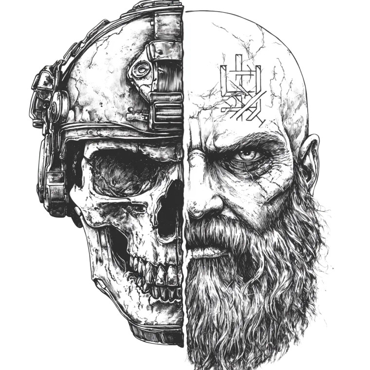 Split Skull Logo Vinyl Car Decal Sticker – Waterproof & UV-Resistant 8"