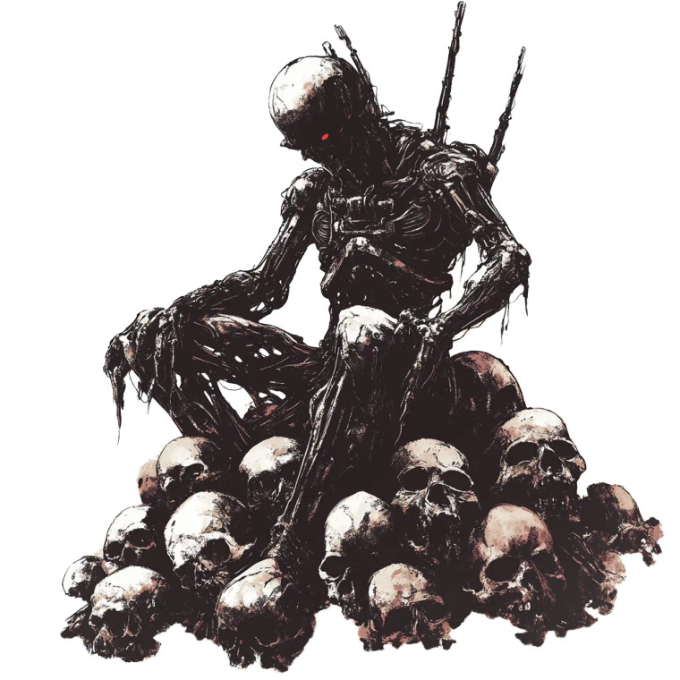 Demonic Cyborg Design Vinyl Car Decal Sticker – Waterproof & UV-Resistant 8"