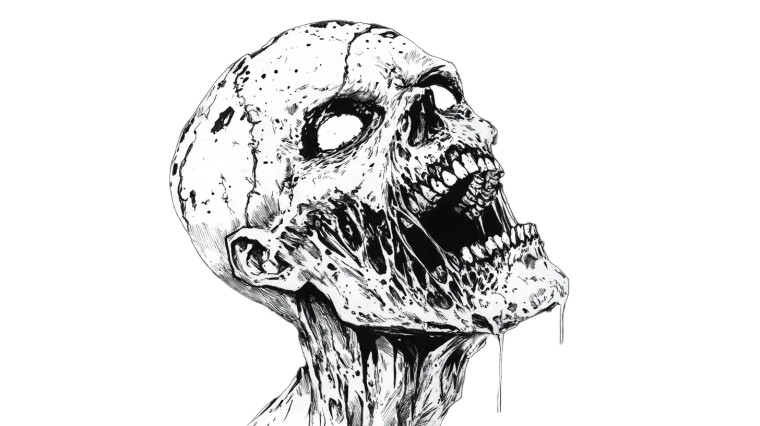 Gritty Zombie Portrait Vinyl Car Decal Sticker – Waterproof & UV-Resistant 8"