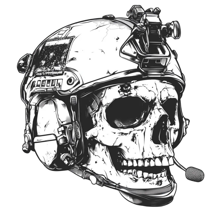 Tactical Horror Skull Vinyl Car Decal Sticker – Waterproof & UV-Resistant 8"