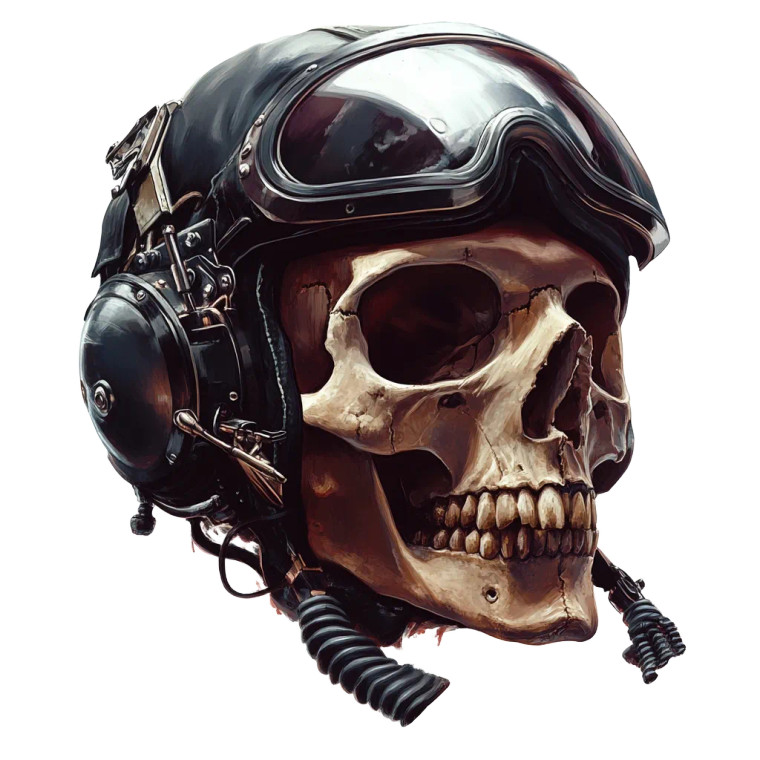 Pilot Skull Mask Vinyl Car Decal Sticker – Waterproof & UV-Resistant 8"