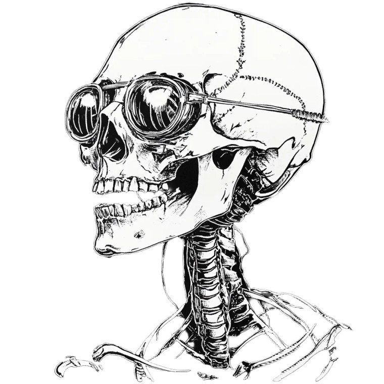 Skeleton Switchblade Reflection Vinyl Car Decal Sticker – Waterproof & UV-Resistant 8"