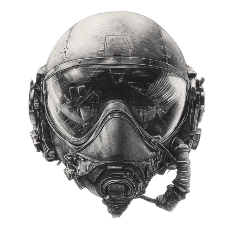 Fighter Pilot Helmet Vinyl Car Decal Sticker – Waterproof & UV-Resistant 8"