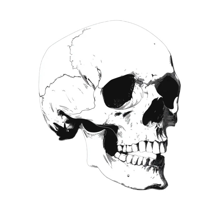 2D Skull Graphic Vinyl Car Decal Sticker – Waterproof & UV-Resistant 8"