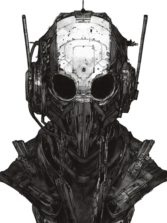 Grimdark Cyber Knight Vinyl Car Decal Sticker – Waterproof & UV-Resistant 8"