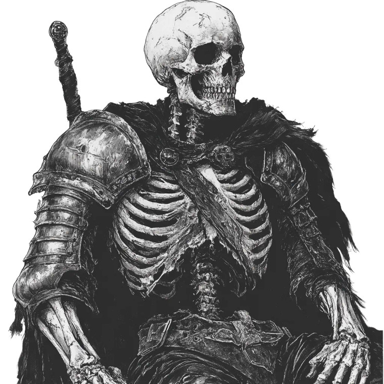 Skeleton Warrior Art Vinyl Car Decal Sticker – Waterproof & UV-Resistant 8"