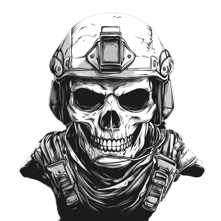 Tactical Skull Emblem V2 Vinyl Car Decal Sticker – Waterproof & UV-Resistant 8"