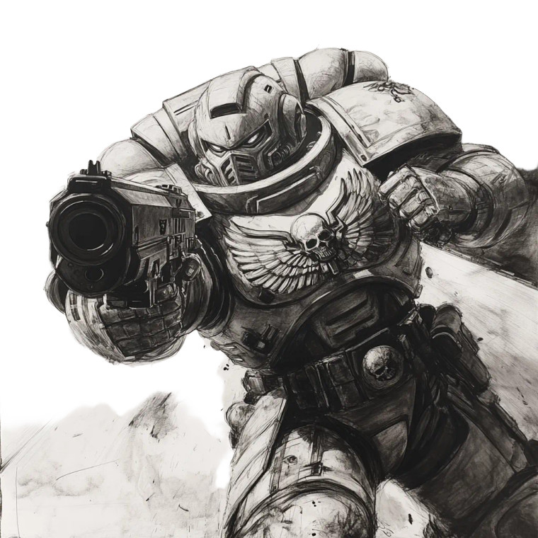 Space Marine Portrait Vinyl Car Decal Sticker – Waterproof & UV-Resistant 8"