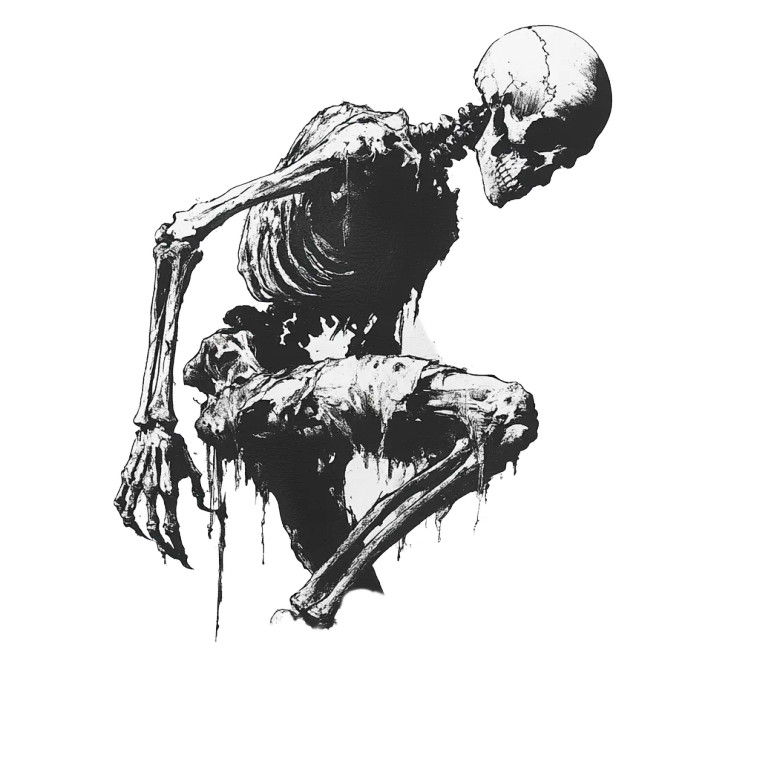 Skeleton Warrior Sneaking Vinyl Car Decal Sticker – Waterproof & UV-Resistant 8"