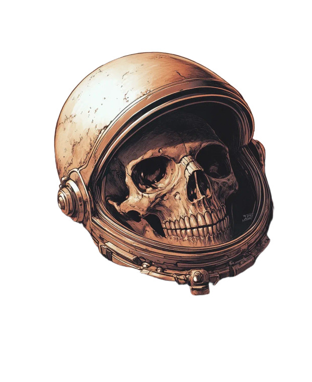Astronaut Skull Mars Vinyl Car Decal Sticker – Waterproof & UV-Resistant 8"