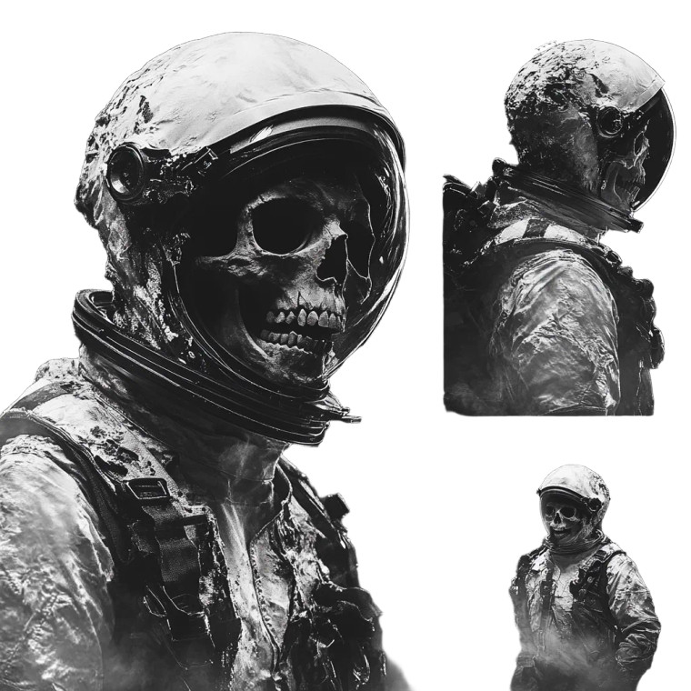 Skeleton Astronaut Art Vinyl Car Decal Sticker – Waterproof & UV-Resistant 8"