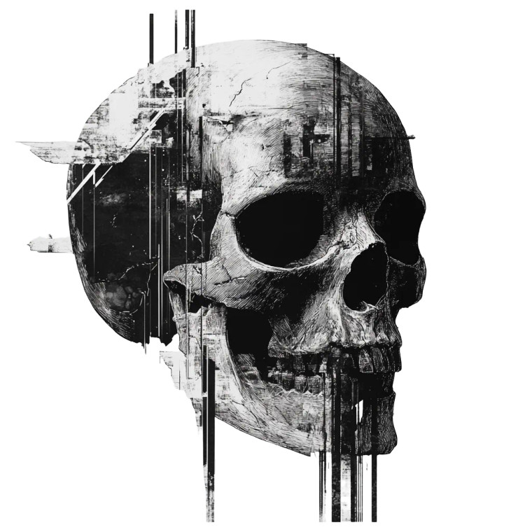 Skull Illustration V2 Vinyl Car Decal Sticker – Waterproof & UV-Resistant 8"