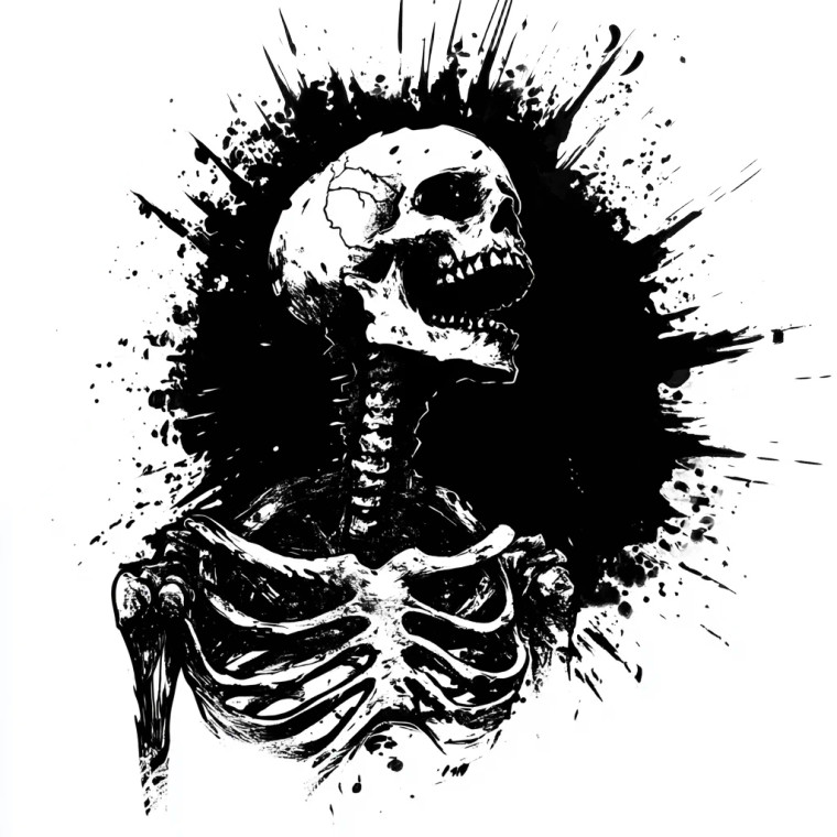 Punk Skeleton Annihilation Vinyl Car Decal Sticker – Waterproof & UV-Resistant 8"