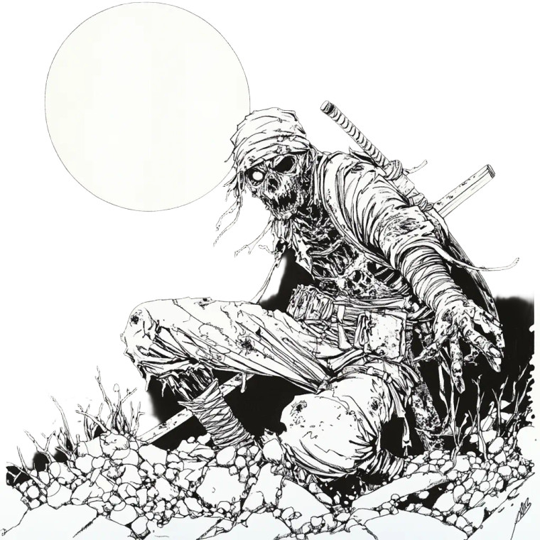 Zombie Ninja Vinyl Car Decal Sticker – Waterproof & UV-Resistant 8"