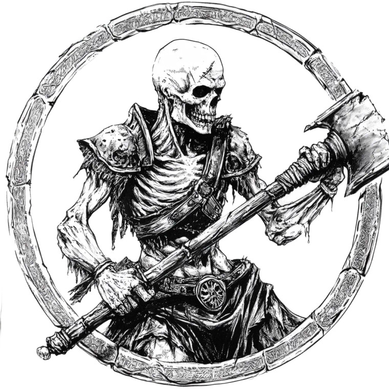 Ancient Undead Warrior Vinyl Car Decal Sticker – Waterproof & UV-Resistant 8"