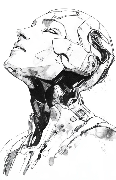 Android Contemplating Existence Vinyl Car Decal Sticker – Waterproof & UV-Resistant 8"