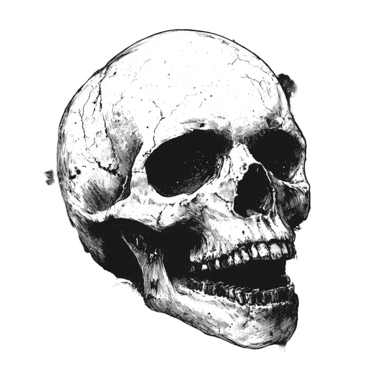 Dark Ink Skull Vinyl Car Decal Sticker – Waterproof & UV-Resistant 8" Dark Ink Skull Vinyl Car Decal Sticker – Waterproof & UV-Resistant 8"