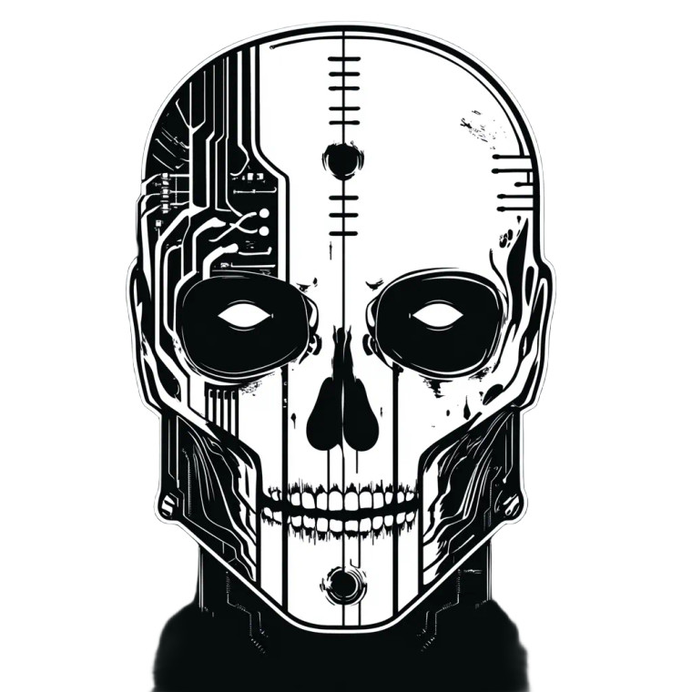 Midnight Algorithm Cyborg Vinyl Car Decal Sticker – Waterproof & UV-Resistant 8"