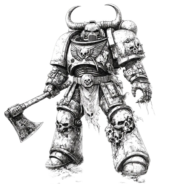 Horned Space Marine Vinyl Car Decal Sticker – Waterproof & UV-Resistant 8"