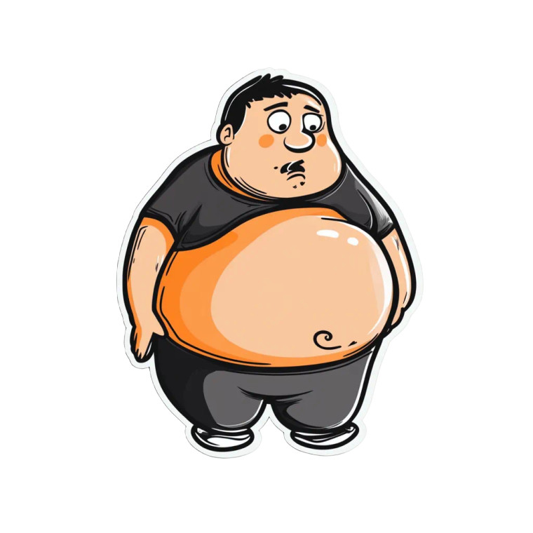 Big Belly Sticker Vinyl Car Decal Sticker – Waterproof & UV-Resistant 8"