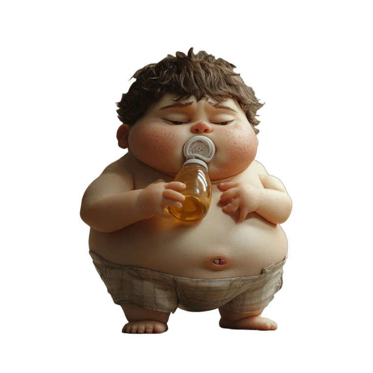 Obese Baby Vinyl Car Decal Sticker – Waterproof & UV-Resistant 8"