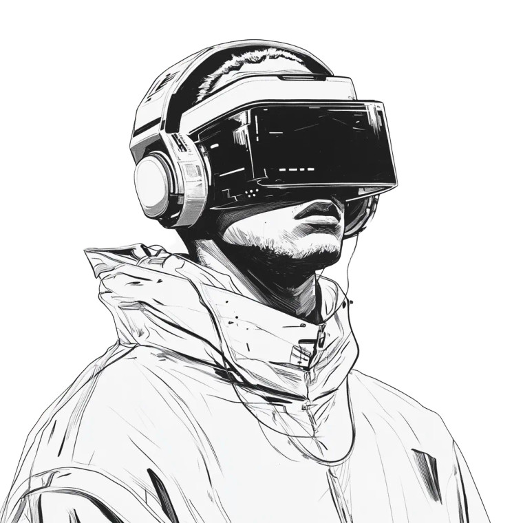 Futuristic Music Man Vinyl Car Decal Sticker – Waterproof & UV-Resistant 8"