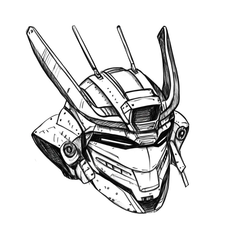 Futuristic Samurai Helmet Vinyl Car Decal Sticker – Waterproof & UV-Resistant 8"