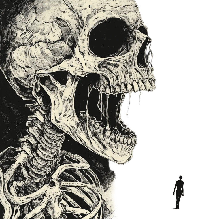 Skeleton And Silhouette Vinyl Car Decal Sticker – Waterproof & UV-Resistant 8"