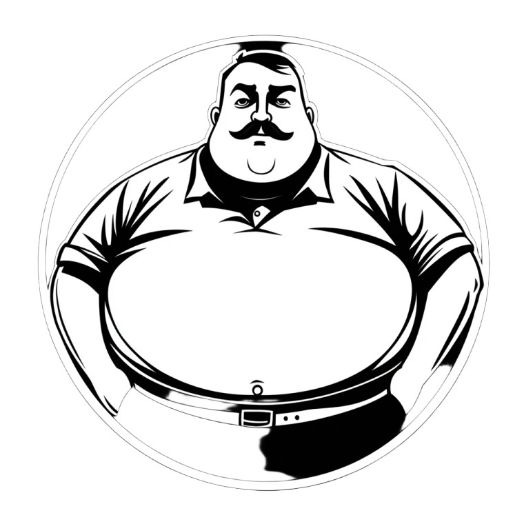 Fat Guy Logo Vinyl Car Decal Sticker – Waterproof & UV-Resistant 8"