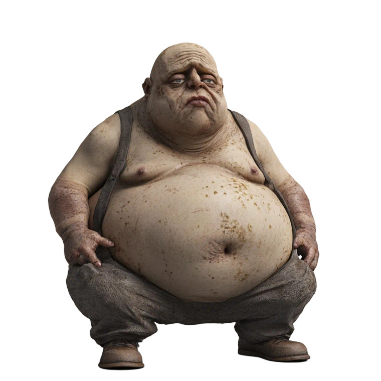 Bloated Person V2 Vinyl Car Decal Sticker – Waterproof & UV-Resistant 8"