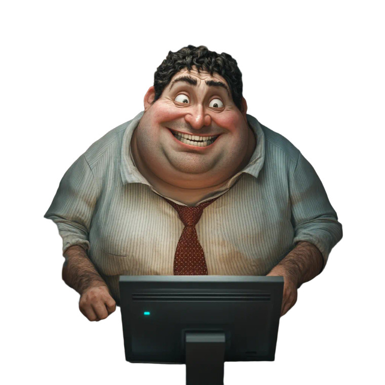 Crying Obese Man Vinyl Car Decal Sticker – Waterproof & UV-Resistant 8"