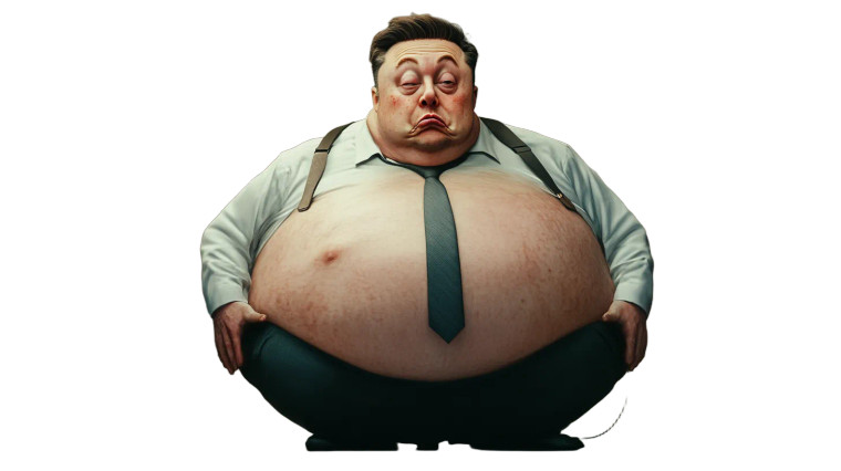 Fat Elon Musk V2 Vinyl Car Decal Sticker – Waterproof & UV-Resistant 8"