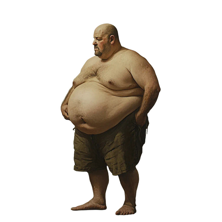 Obese Person Vinyl Car Decal Sticker – Waterproof & UV-Resistant 8"