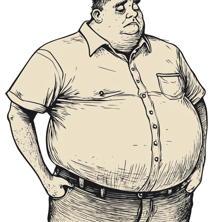 Obese Man Belly Vinyl Car Decal Sticker – Waterproof & UV-Resistant 8" Obese Man Belly Vinyl Car Decal Sticker – Waterproof & UV-Resistant 8"