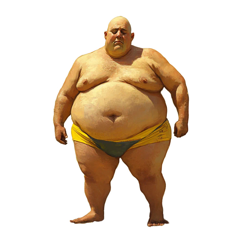 Bald Italian In Speedo Vinyl Car Decal Sticker – Waterproof & UV-Resistant 8"