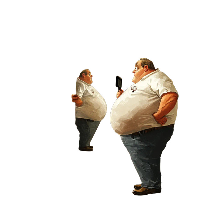 Fat Man Mirror Vinyl Car Decal Sticker – Waterproof & UV-Resistant 8"