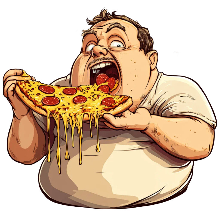 Giant Pizza Eater Vinyl Car Decal Sticker – Waterproof & UV-Resistant 8"