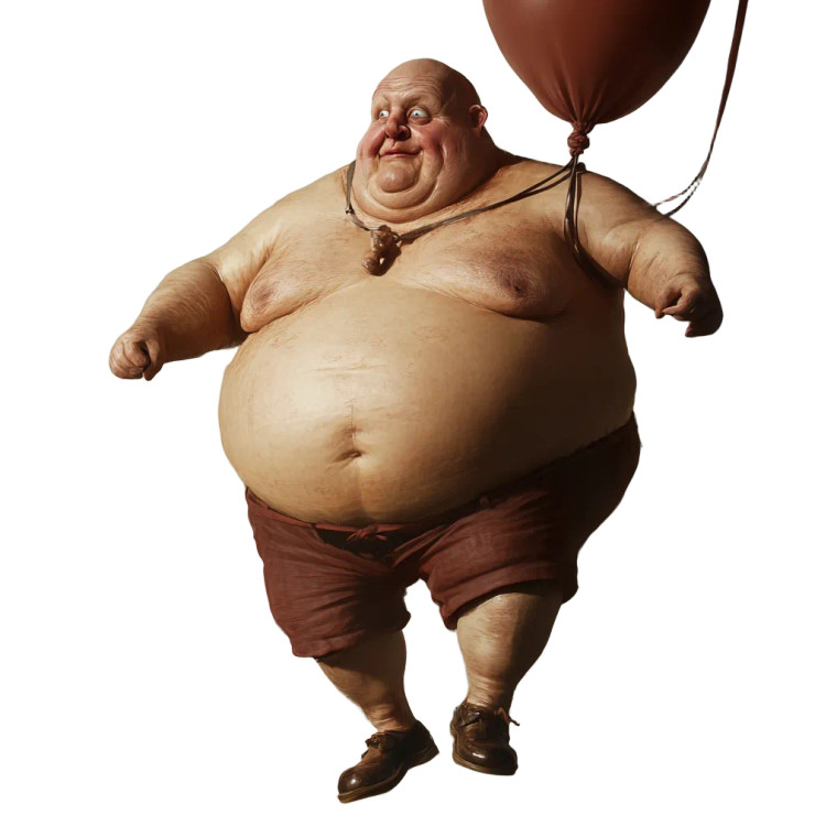 Fat Balloon Man Vinyl Car Decal Sticker – Waterproof & UV-Resistant 8"